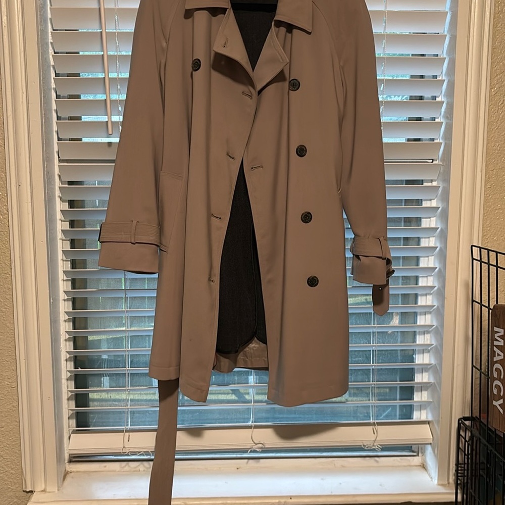 Anne Klein Tan Trench Coat Classic Style